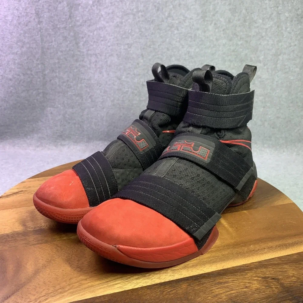 Nike Soldier Ten LeBron Men 11.5 Basketball Shoes Black Red BRED Buckeye OG 2016